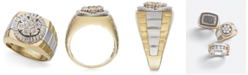 Macy's Men's Diamond Two-Tone Ring in 10k Gold (1 ct. t.w.)